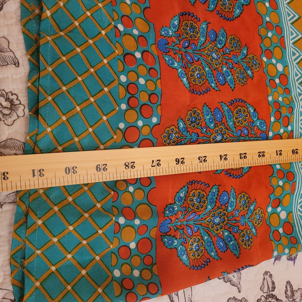 Tolani Nisha Teal and Orange Tunic Dress 100% Silk Sz Medium - Picture 10 of 10